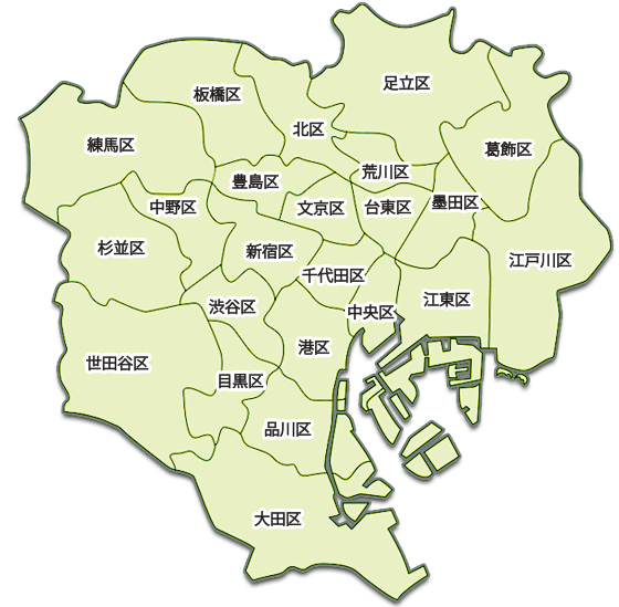 東京23区の地図